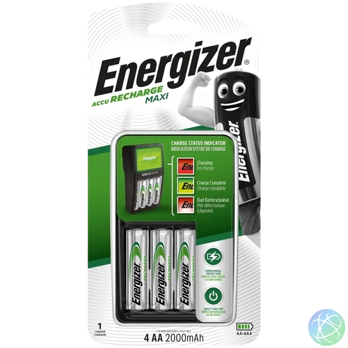 Akkutöltő Quattro Maxi + 4 db AA ceruza 2000mAh, Energizer