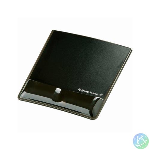 Egérpad csuklótámasszal, Fellowes® Health-V Crystal, fekete