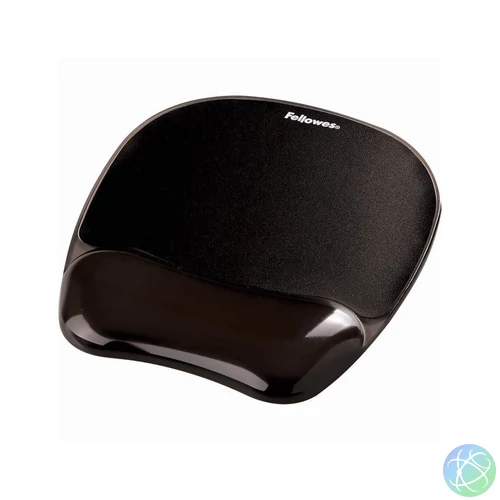 Egérpad csuklótámasszal, géltöltésű, Fellowes® Crystal Gel, fekete