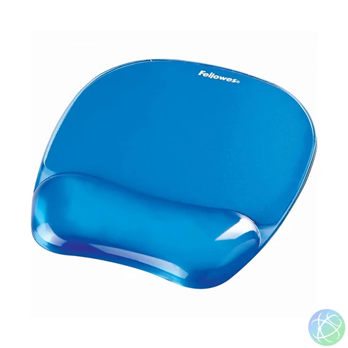 Egérpad csuklótámasszal, géltöltésű, Fellowes® Crystal Gel, kék