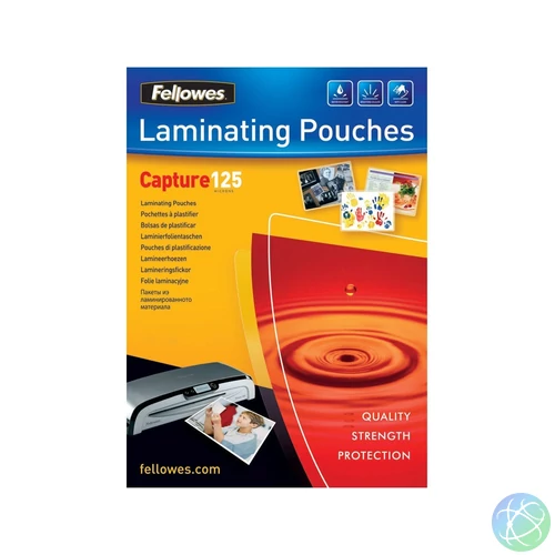 Lamináló fólia, 54x86mm, 125 mikron, fényes, 100 db/doboz, Fellowes®