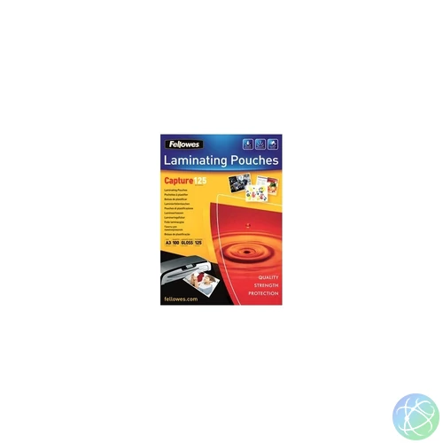 Lamináló fólia, A3, 125 mikron, fényes, 100 db/doboz, Fellowes®
