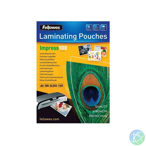 Lamináló fólia, A5, 100 mikron, fényes, 100 db/doboz,