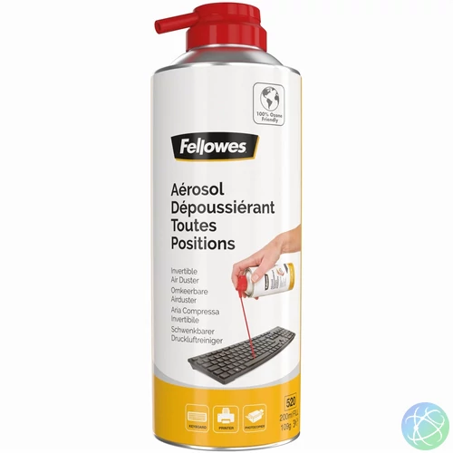 Sűrített levegő, porpisztoly, 520 ml,/200 ml, forgatható, HFC mentes, gyúlékony,Fellowes®