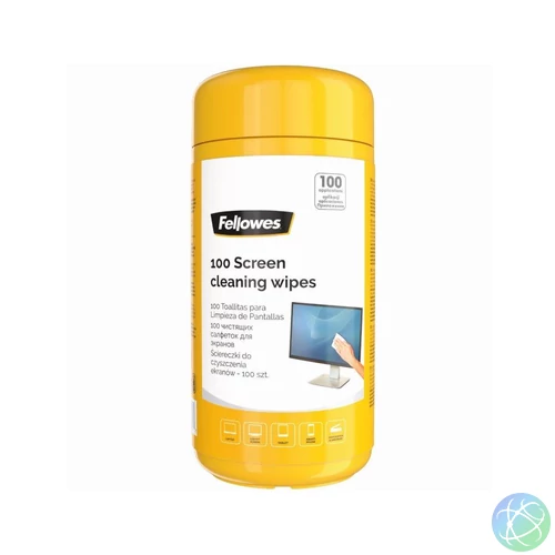 Tisztítókendő, képernyőhöz, Fellowes® 100lap,/csomag,