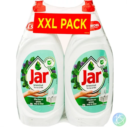 Mosogatószer 2 x 1350 ml kézi duopack Jar TeaTree&Mint