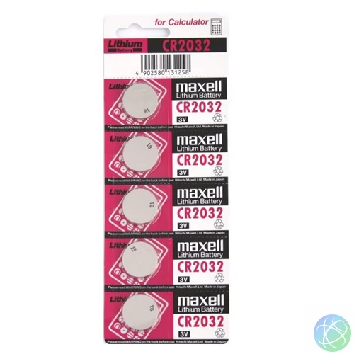 Elem CR2032 lithium 5 db/csomag, téphető bliszterben Maxell