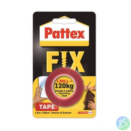 Ragasztószalag kétoldalas, 19mmx1,5 m, Henkel Pattex Fix 120 kg