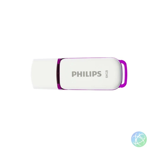 Pendrive 64Gb. USB 2.0 Philips Snow Edition fehér-lila