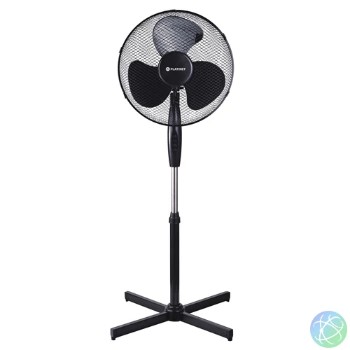 Ventilátor álló 16" 40cm átmérő 40W, fekete Platinet