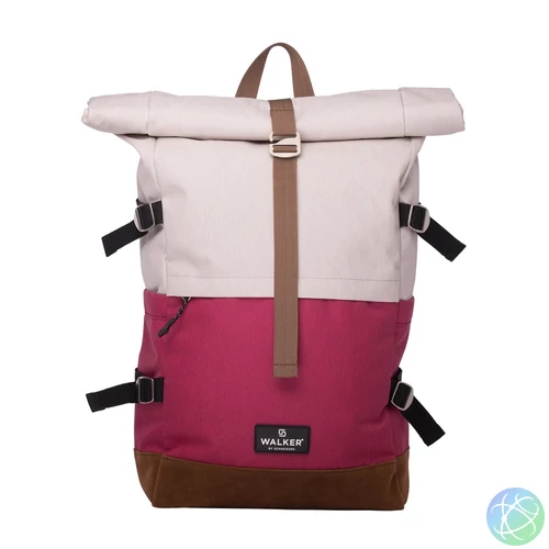 Hátizsák ergonomikus Popcorn & Fresh Pink Roll Top by Walker