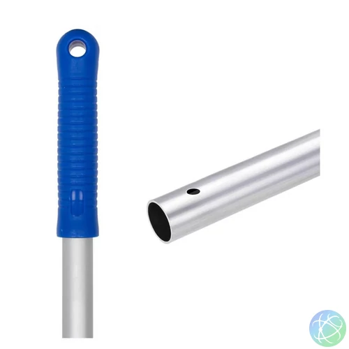 Felmosónyél alumínium csiszolt 130 cm pattintós_A130B kék véggel
