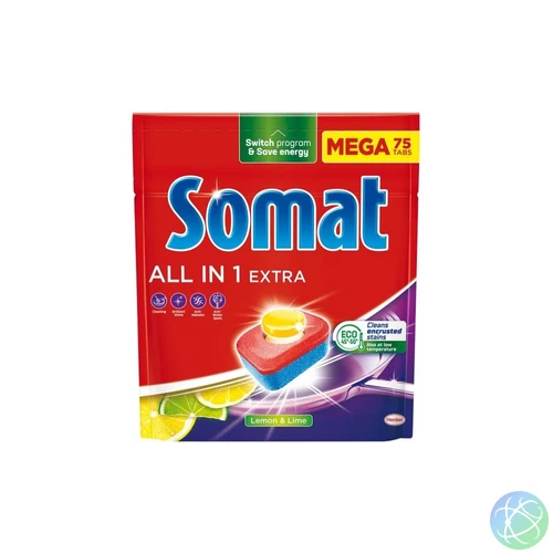 Mosogatógép tabletta 75 db/doboz All in One Somat Lemon&Lime