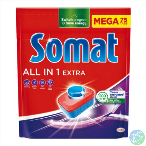Mosogatógép tabletta 75 db/doboz All in One Somat Regular