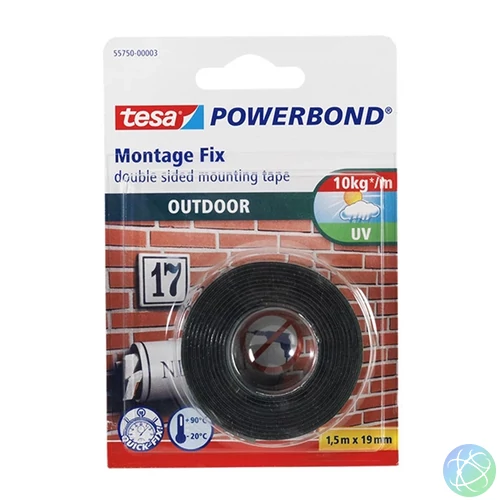 Ragasztószalag, rögzítőszalag, 19mmx1,5m UV álló Power Tesa