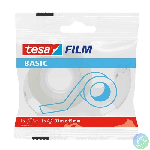 Ragasztószalag átlátszó + adagoló 15mmx33m Tesa