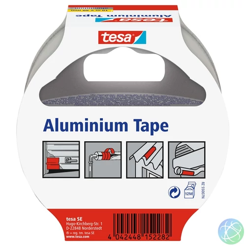 Ragasztószalag, 50mmx10m alumínium Tesa