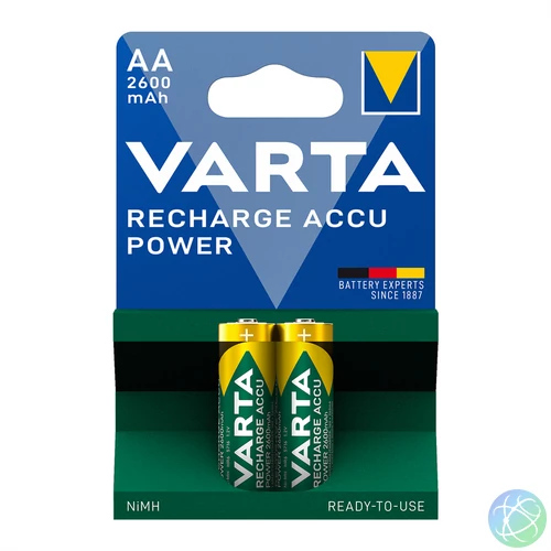 Elem tölthető akku AA ceruza 2600 mAH Power 2 db/csomag, Varta