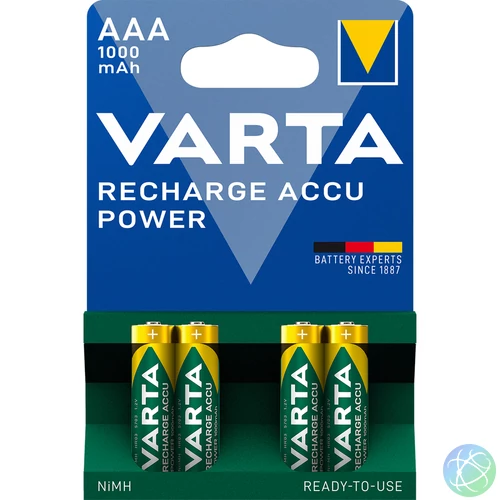 Elem tölthető akku AAA mikro 1000 mAH Power 4 db/csomag, Varta