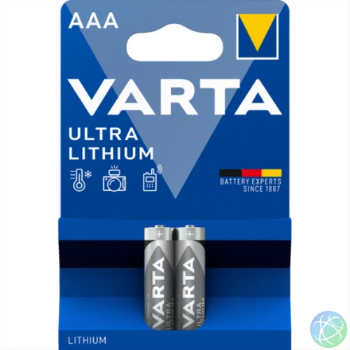 Elem AAA mikro LR03 2 db/csomag, Varta Ultra Lithium