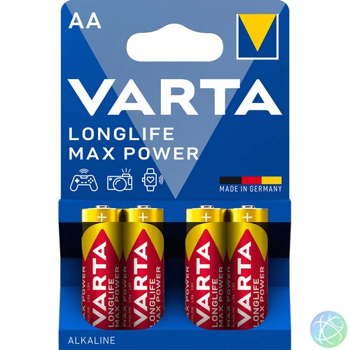 Elem AA ceruza LR06 Longlife Max Power 4 db/csomag, Varta