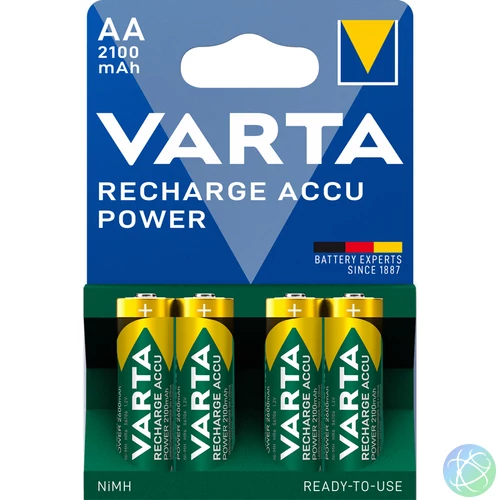 Elem tölthető akku előtöltött AA ceruza 2100 mAH Power 4 db/csomag, Varta