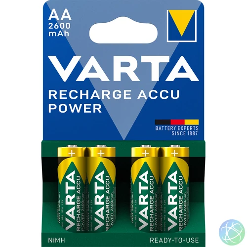 Elem tölthető akku AA ceruza 2600 mAH Power 4 db/csomag, Varta