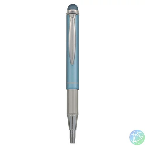 Golyóstoll metál világoskék test, Zebra Stylus Telescopic, írásszín kék