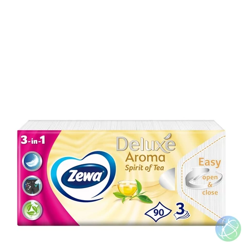 Papírzsebkendő 3 rétegű 90 db/csomag Zewa Deluxe Spirit of Tea