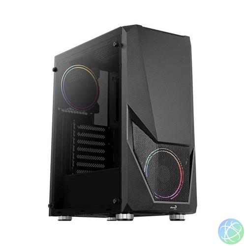 Aerocool Zauron FRGB fekete (táp nélküli) ablakos ATX ház