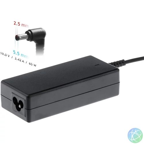 Akyga AK-ND-01 19V/3,42A/65W 5,5x2,5mm Asus / Toshiba / HP / Compaq  notebook hálózati töltő
