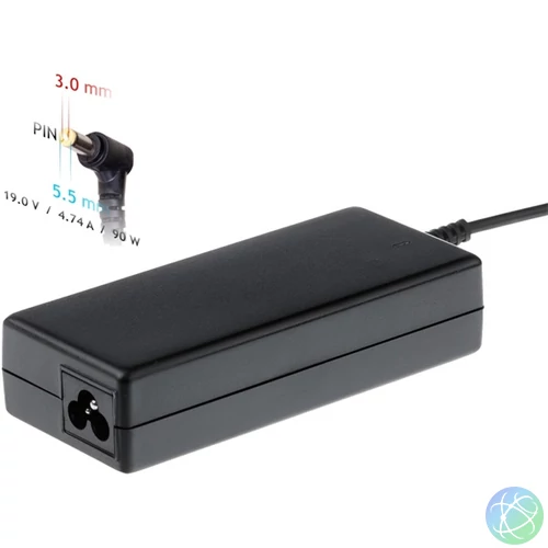 Akyga AK-ND-27 19V/4,74A/90W 5,5x3mm Samsung notebook hálózati töltő