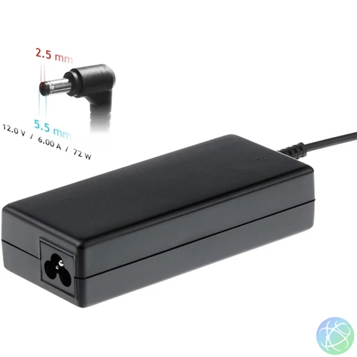 Akyga 12V/6A/72W 5,5x2,5mm Mini PC notebook hálózati töltő