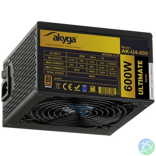 Akyga Ak-U4-600 600W 80+ Bronze ATX tápegység