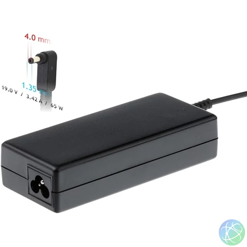 Akyga 19V/3,42A/65W 4x1,35mm Asus notebook hálózati töltő