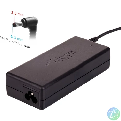Akyga AK-ND-73 24V/4,17A/100W 6,3x3mm Zebra notebook hálózati töltő