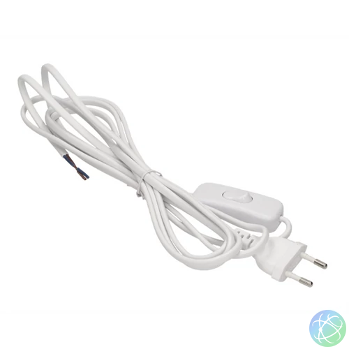 Anco 321333 H03VV H2-F 2,5A 250V 2X0,75mm2 2m fehér vezeték zsinórközi kapcsolóval