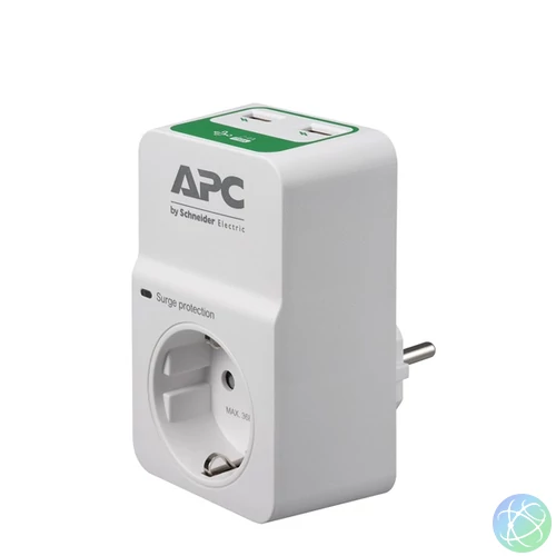 APC PM1WU2-GR SURGE PROTECTOR túlfeszültségvédő 2 USB csatlakozóval