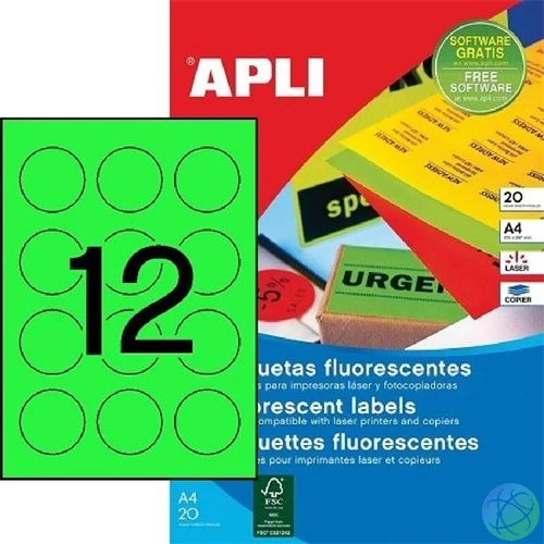 Apli 2869 60mm 240db-os zöld etikett