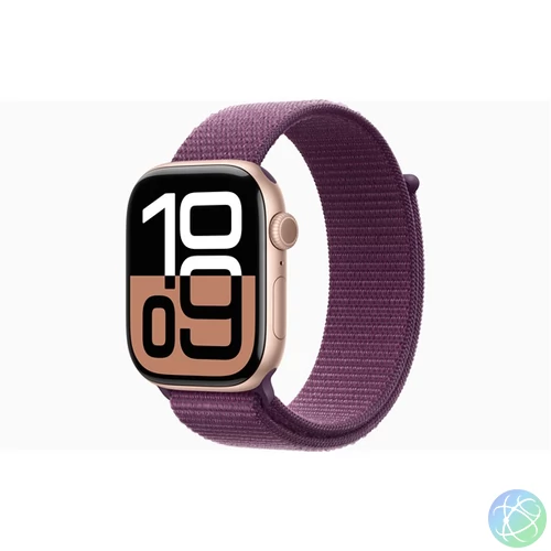Apple Watch S10 Cellular (46mm) rozéarany alumínium tok, szilva sportszíj okosóra