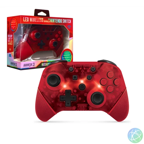 Armor3 M07467-RL NuChamp Nintendo Switch vezeték nélküli LED piros kontroller