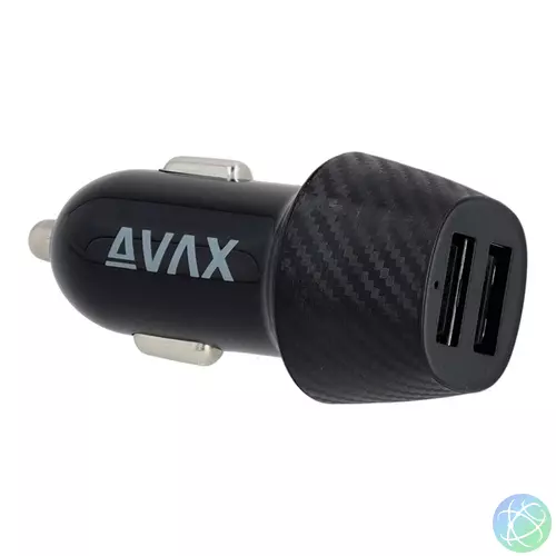 AVAX CC601B CARLY+ 40W USB A (QC)+Type C (PD) fekete autós gyorstöltő