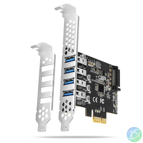 Axagon PCEU-43RS 4db USB 3.2 gen1 portos PCI-Express kártya