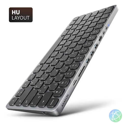 AXAGON HMC-KB-HU Magyar billentyűzet és 9 az 1-ben hub