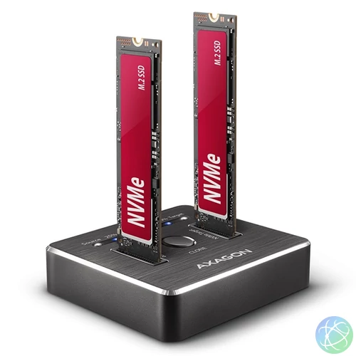 Axagon ADSA-M2C USB-C 3.2 M.2 fekete dual dokkoló állomás