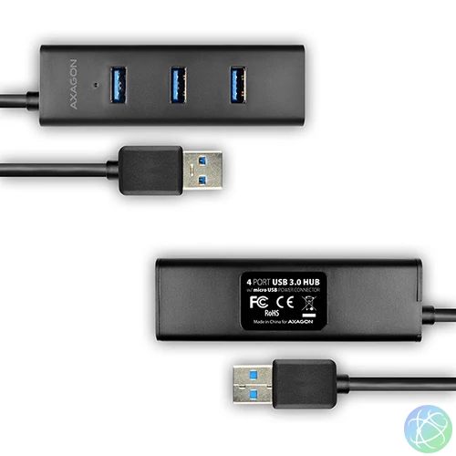 Axagon HUE-S2B 4 portos USB3.0 gyorstöltő HUB
