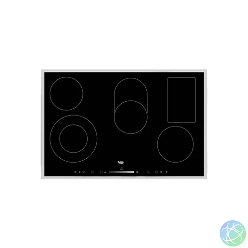 Beko HIC 85502 TX fekete, beépíthető, elektromos üvegkerámia, főzőzóna: 5, beépíthető méret: 75cm, főzőlap