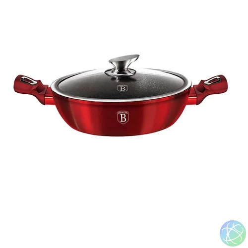 Berlinger Haus BH/1262N 24 cm Metallic Line Burgundy Edition fedővel, alacsony lábas