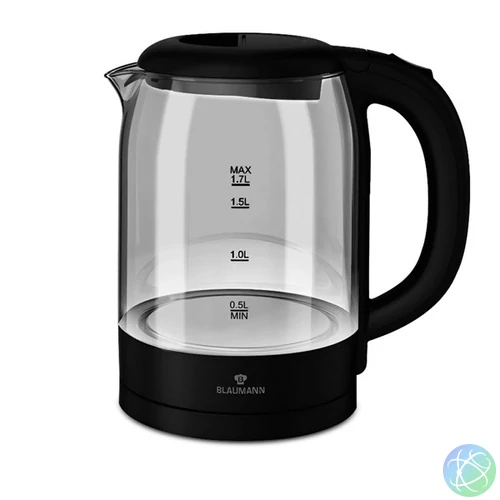 Blaumann BL-9006 1,7L-es fekete üveg vízforraló