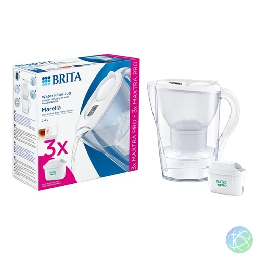 Brita 1052791 Marella 2,4l fehér vízszűrő kancsó + 3db Maxtra Pro szűrő